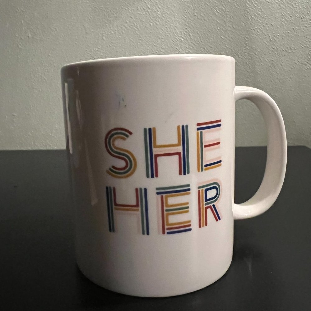 Room Essentials PRONOUNS SHE HER. Porcelain Coffee Tea Cup Mug